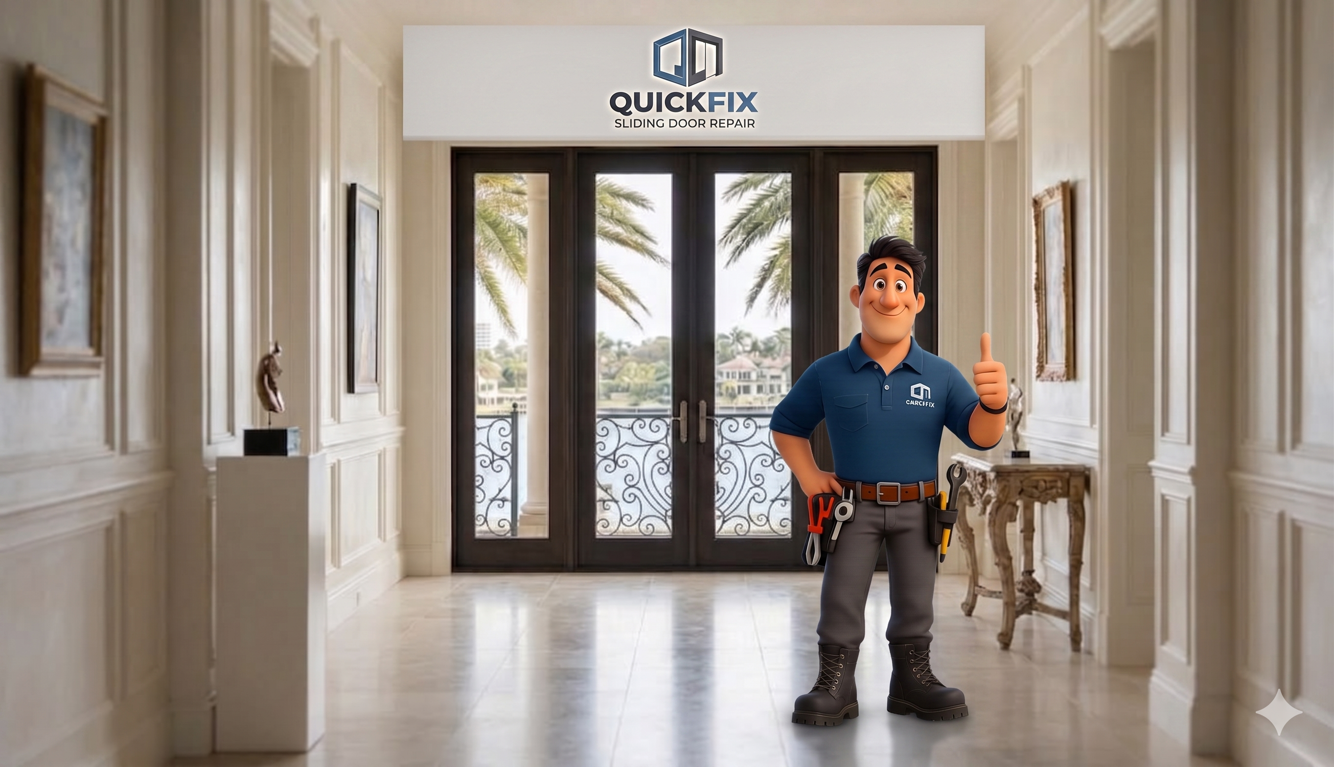 French Door Repair - professional sliding door and window repair service by Quick Fix Doors in Miami-Dade